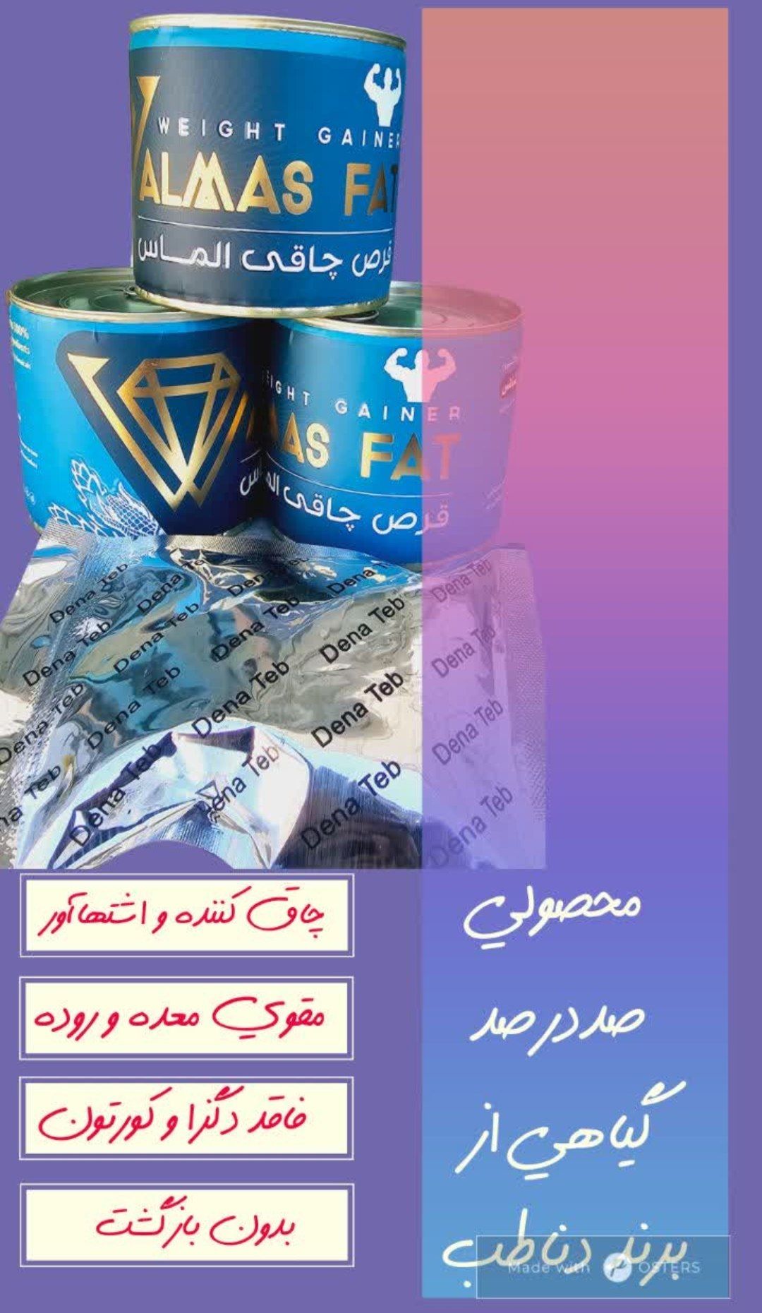 قرص چاقی دنا طب (۱۲۰ عددی)کیفیت عالی بدون عوارض